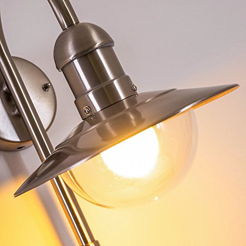 Außenwandleuchte Elima mit Bewegungsmelder aus Edelstahl in Bogenform - 5