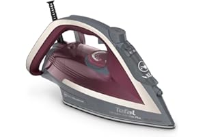 Tefal Ultraglide Steam Iron, 210 g/min Steam Boost, 50 g/min Continuous Steam, 250 ml Water Tank, 2800W Power, Non-Stick Durilium Soleplate, Auto Off, Anti-drip, Anti-Scale, Grey & Purple, FV5872