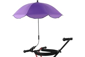 KEEBGYY Chair Umbrella with Universal Clam, 360 Swivel Chair Umbrella, 8 bone stainless steel umbrella with UPF 50, Portable Clamp on Patio Chair,Beach Chair,Stroller,Sport chair,Wheelchair and Wagon(purple)