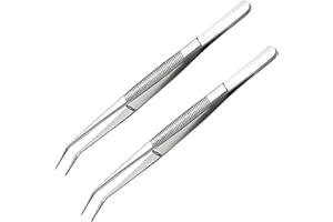 LMYZCBZL Pinzas de Codo de Acero Inoxidable, 2 Pcs Máquina de Coser Pinzas, con Puntas Dentadas de Precisión, Antideslizantes Multiusos