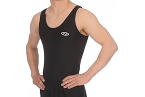 the zone Boy's sleeveless Nylon/Lycra Gymnastics Leotard Z119 (Black, 28 (7-8 years))