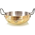Taluka Heavy Weight Pure Brass Kadai for Cooking 2.5 Litre/2500 ML Teflon Free Non Stick Handcrafted Kadhai (10x10x3 Inches)