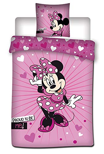 Minnie Juego de Cama Mouse 2 Piezas para niños - Funda de edredón + Funda de Almohada 140 x 200 + 63 x 63 cm