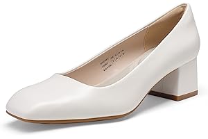 DREAM PAIRS Damen Bequeme Arbeitsschuhe mit eckiger Zehenpartie und mittelhohem Blockabsatz Pumps