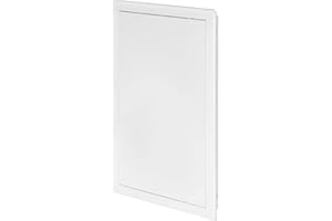 Awenta Pannello di accesso in plastica Porta 250 x 400 mm - Piastra sportello di apertura bianca - Chiusura della porta - Cerniera nascosta - Porta rimovibile - Superficie liscia verniciabile