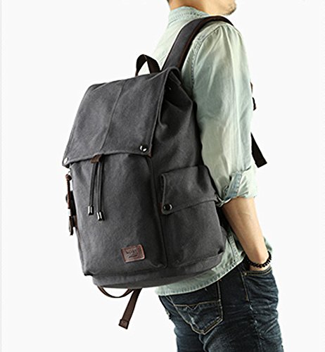 LAAT Herren Männer Schultertasche Retro casual Rucksack Leinentasche Computer Tasche - 2