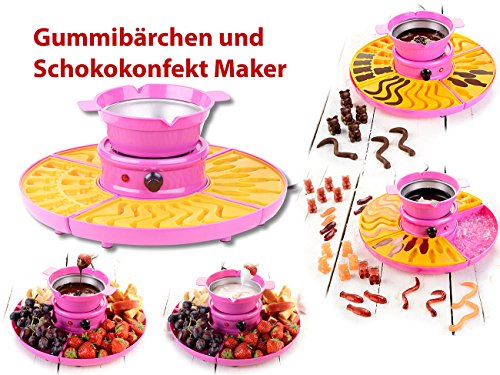 Rosenstein & Söhne Gummibärchen-Maschine und Schokokonfekt-Maker mit Gussformen-Set, 25 W - 4