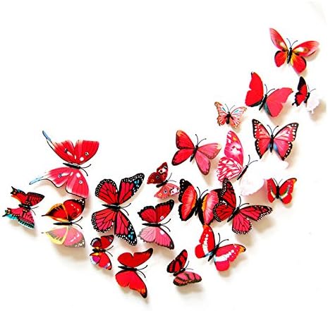 Weaeo 12Pcs/Set 3D Magnet Butterfly Wall Stickers Home Decoration Living Room Bedroom Kitchen Toilet Refrigerator Decals