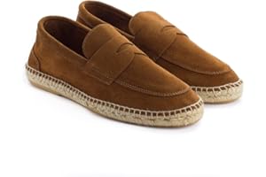 ABARCA Herren Espadrilles Casual Mokassins Sommer aus Leder und Jute Handwerk Schuhe
