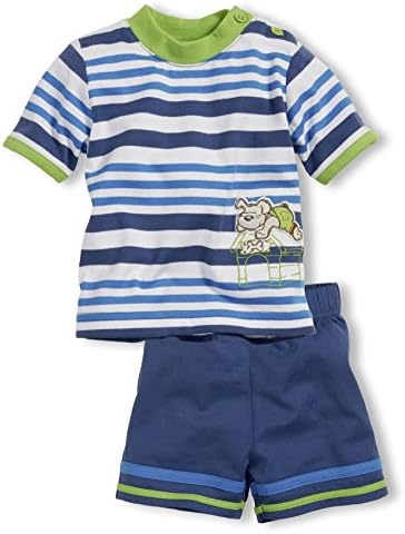 Schnizler Baby-Boys 2-Piece T-Shirt und Shorts Dog Clothing Set, Blue, 12-18 Months (Manufacturer Size:86)