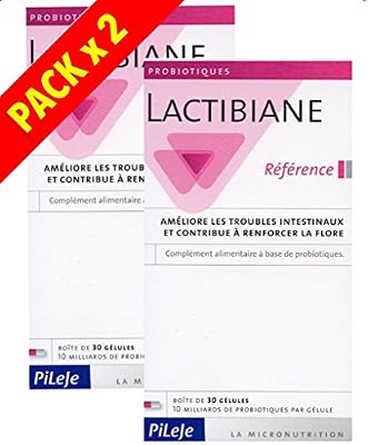 Pilege Pileje - Lactibiane Référence - Probiotiques - Boite de 30 Gélules - Lot de 2 Boites