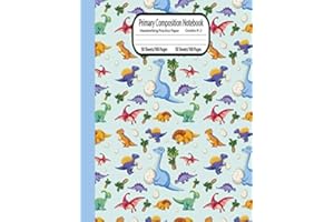 Primary Composition notebook grades k-2: Dinosaur Primary Composition Notebook with picture space | top half blank | Handwriting Practice Paper | Primary Composition Notebook for boys | 100 Pages