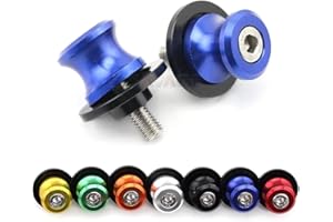 ROCKMUTE Deslizadores de carretes basculantes para Suzuki GSX-R 125 150 600 750 1000 DL 650 1000 V-Strom motocicleta soporte trasero bobinas tornillo 8mm (azul)