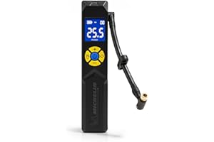 ‎MICHELIN MICHELIN Akku Mini Kompressor 10 Bar – Tragbar & Digital | Perfekt für Auto, Fahrrad, E-Bike, Motorrad, Wohnwagen & Anhänger | 150 PSI, 7,4 V /2500 mAH | LCD-Display, LED-Licht