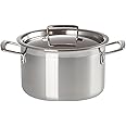 Le Creuset 3-Ply Stainless Steel Deep Casserole with Lid, 20 x 9.7 cm, 96200620001000, Silver