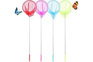 BJ-SHOP Bambini Rete da Pesca, Farfalla Netto Bug Farfalla Estensibile Garden Insect Bird Net Kids Catcher 4 Confezioni