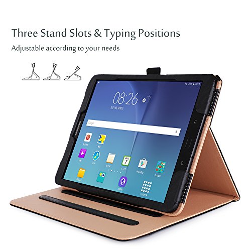 ProCase Samsung Galaxy Tab S3 9.7 Fall, Stand Folio Case Cover für Galaxy Tab S3 Tablette (9,7 Zoll, SM-T820 T825), mit mehreren Betrachtungswinkeln, Dokumentenkarte Tasche -Schwarz - 3
