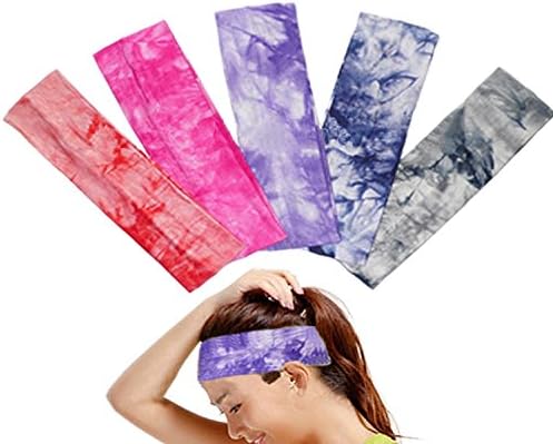 Vivi Pray 5pcs Set Stretch Elastic Yoga Running Sports Sweatband Headbands for Women