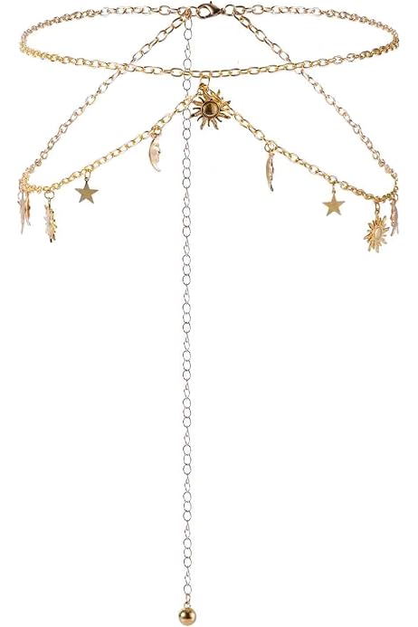 Ceintures Chaîne Dorée Pour Femme - Lot De 2, Réglables (86 Et 110 Cm), Style Bohème - Pour Robes, Jeans, Soirées