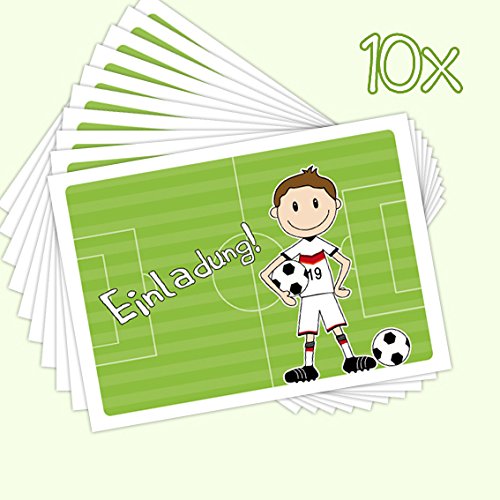 10 Einladungen zum Kindergeburtstag „FUSSBALLER“ für Jungs zur Fussball-Party - 4