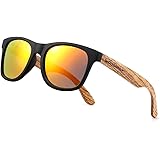 WOODONLY Occhiali da Sole Polarizzati in Legno Retrò - Montatura in Legno con Finitura Opaca in Stile Moderno per Uomo e Donn