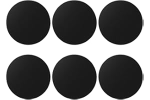 Juspota Placche Metalliche Adesive, 6 Pezzi Placca Metallica Adesivo per Calamite Cellulare Auto, Piastra Metallo Universale Porta Telefono Auto Magnetico, 6 Rotonde Nero