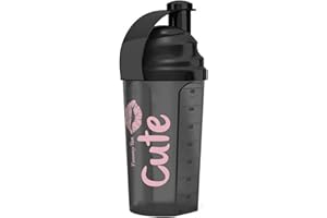 Cute Nutrition TummyTox Black Protein Shaker Bottle with Grid Mesh Mixing Technology | 700ml Capacity for Pre Workout Drinks, Meal Replacement Shakes or Water | Durable, Leakproof & BPA Free