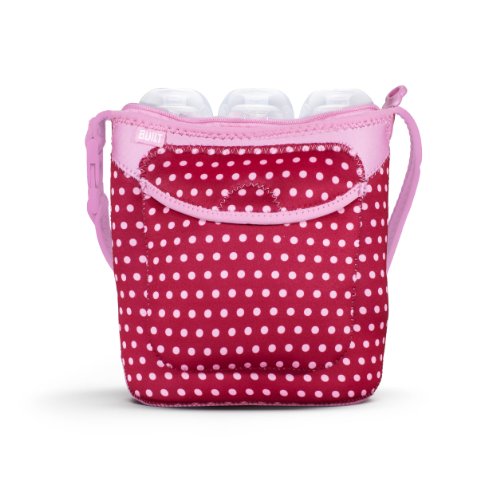 Built NY Three Bottle Tote Baby Pink Mini Dots