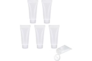MORICOH 5 Pièces Tubes Vides Transparents, Tube de Crème Vide Conteneurs Cosmétiques Rechargeable Flacon de Voyage pour Lotion échantillons de Shampooing (50ml)