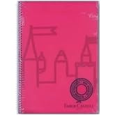 Faber-Castell A4 Boy 80 Yaprak Plastik Kapak Telli &Ccedil;izgili Defter, Pembe