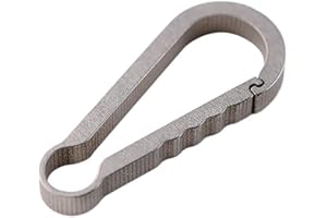 POWER TOOL Powertool Karabiner-Schlüsselanhänger, 1 Stück, EDC Schlüsselanhänger, Titanlegierung, Mini, leicht, Schlüsselhalter für Outdoor-Reisewerkzeug (36 mm Länge, Silber)
