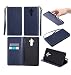 Produktbild Lonchee Huawei Mate 9 Wallet Tasche Brieftasche Schutzhülle , geprägten Design Hochwertige PU Leder Folio Tasche Case Hülle im Bookstyle mit Standfunktion Kredit Kartenfächer (tiefblau)