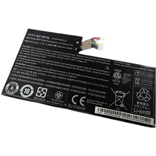 BPXLaptop Batterie AC13F3L 4960mah/18.6wh Battery für Acer Iconia Tab A1-A810 Tablet AC13F8L 1ICP5/60/80-2