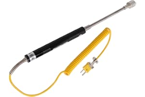 EUJGOOV Cavo per Termocoppia di Tipo K, Sonda di Temperatura Superficiale Sensore per Termocoppia in Acciaio Resistente Al Calore (Termocoppia di superficie a codolo cilindrico)