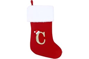 GOXAEEE Weihnachtsstrumpf Personalisiert Nikolausstrumpf 45 cm Großer Christmas Stockings Weihnachtsbaum Kamin hängende Ornamente Geschenkhalter Weihnachtsdekorationen für Weihnachtsbaum und Heim (C)