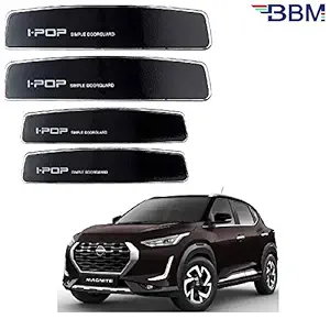 BBM I-POP Durable Plastic Glossy Finish Universal Car Door Guard for Nissan Magnite (Pack of 4) (Black)