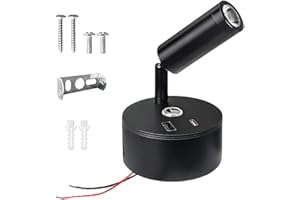 AXVRAV 12V LED Leselampe Wohnmobil, Drehbare Bettlampe Wandlampe mit USB A+C-Anschlüssen, Touch Control 3 Farbmodi und Dimmbar für Boot Auto Camper Van Yacht Wohnwagen Innenbeleuchtung, Schwarz