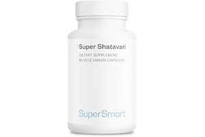 Super Shatavari - Soutien Naturel pour la Ménopause - Réduction des Bouffées de Chaleur, Sueurs Nocturnes, Fatigue et Changements d’Humeur - Etude clinique - 60 Gélules Végétales - SuperSmart