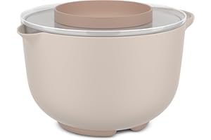 Mepal - 102306031500 - Bol de Préparation plus Couvercle Chef It, Base Antidérapante, Résiste au Micro-Ondes et au Lave-Vaisselle, Matériau Résistance aux Chocs Supporte Jusqu'À 110°C, 3000 ml, Chalk