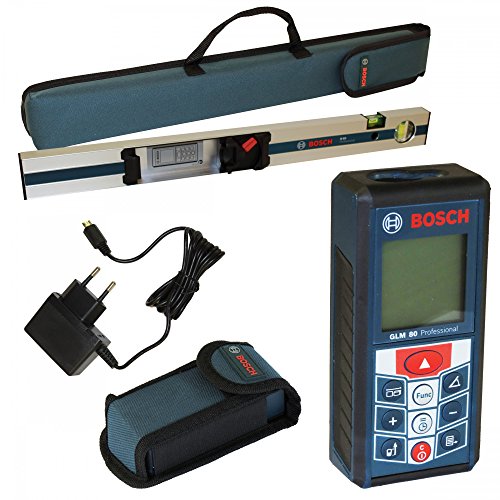Preisvergleich Produktbild BOSCH GLM80 Laser Rangefinder with Inclinometer + R60 Measuring Rail - Suppli...