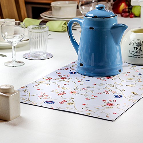 trivetrunner: Untersetzer und Tischläufer – Deko Küche Tisch Décor schützt Arbeitsplatten und Oberflächen vor heißen Teller, Töpfe und Geschirr – rutschsicher, Floral Design - 8