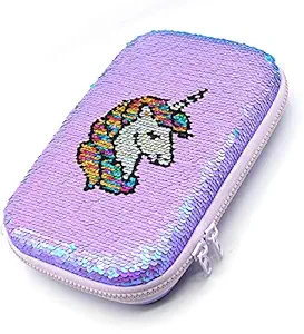 Hellokids Sequin Unicorn Sequence Scale & Color Changing Pencil Box , Multicolour
