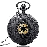 Römisches Zifferblatt Pocket Armbanduhr, Quarz Vintage Antik Pocket Uhren Fro Herren Damen, Halskette Taschenuhr Geschenk