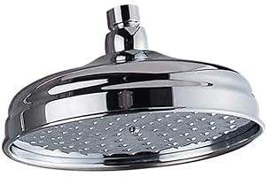 AFUDER Latón Antiguo Redondo 8 Pulgadas Alcachofa Ducha Accesorios de Baño Reemplazo Rociador Ducha Efecto lluvia Cabezal Ducha (Estándar 1/2 pulgada)