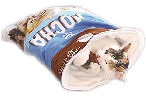 CSENASON Cat Sleeping Bag - Cat Cave with Rattle Paper, Cat Play Tunnel Bag,Cat Crinkle Sack for Indoor Cats Funny, Cat Exercise Toy Machine Washable