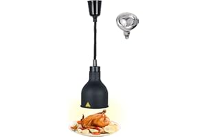‎VFDZ Lebensmittel Wärmelampe, Kommerzielle Speisenwärmer Lampe, 250W Wärmelampe für Speisen, Buffet Heizlampe Einziehbares Hängende für Buffets und Küche Esszimmer(C-19cm, 1 Stück)