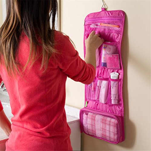 Kulturbeutel Reise, Hängende Kulturbeutel,Reise-Kulturtasche ,Kosmetiktasche, MakeUp Organizer CIDBEST® Waschtasche toiletbag Wasserdicht, Faltbarer Multifunktionale Kulturbeutel Kosmetiktasche,Tragetasche Kulturbeutel mit Haken zum Aufhängen für Herren/Damen/Kinder - 2