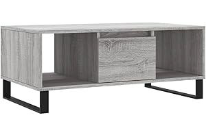vidaXL Mesa de Centro Madera contrachapada Gris Sonoma 90x50x36,5 cm