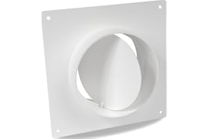 REPA MARKET 4'' Inch Duct Connector Flange with Backdraft Damper- Plastic - Straight Pipe Flange for Heating Cooling Ventilation System (100 mm with Valve)