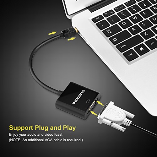 VicTsing Mini DisplayPort DP auf VGA Adapter Kabel Konverter für Apple MacBook, MacBook Air, MacBook Pro, iMac, Mac mini, Microsoft Surface Pro/ Pro 2/ Pro 3, Lenovol Thinkpad X1/ Carbon/ Touch/ Helix-Schwarz - 6